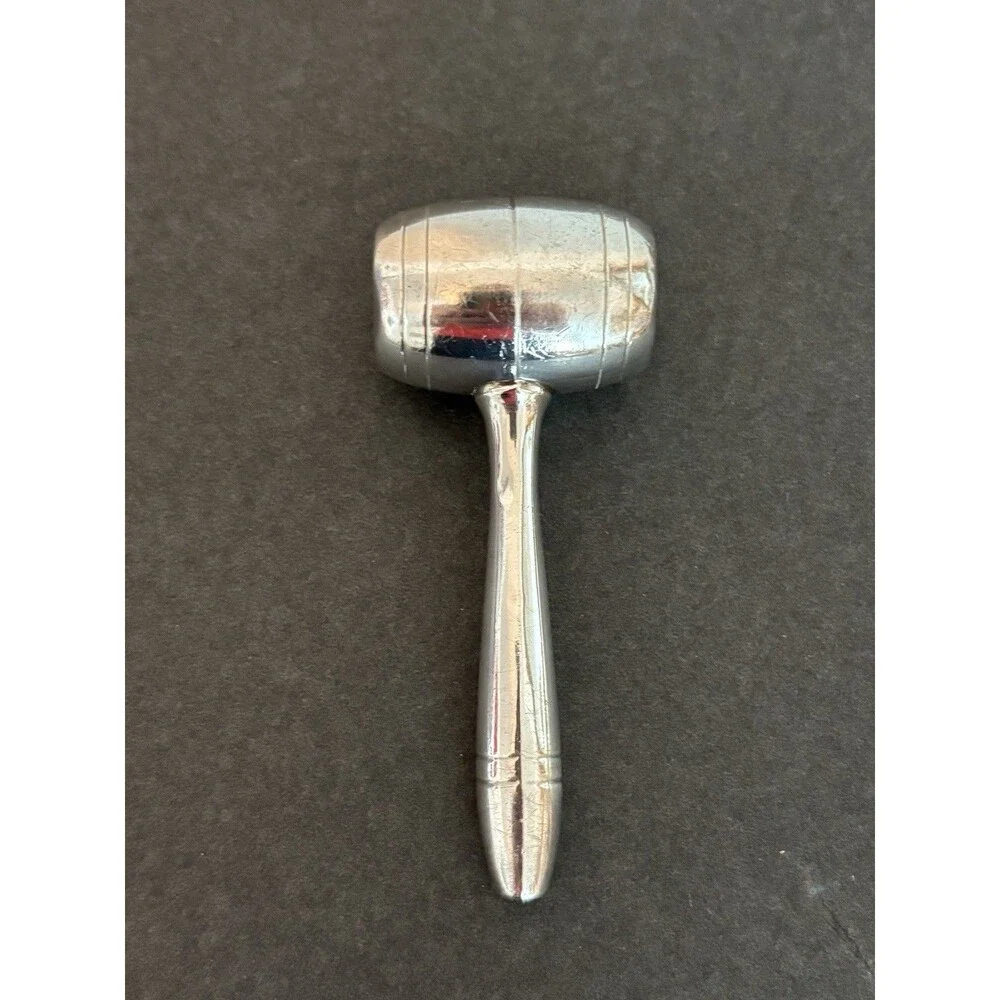 Vintage Webster Sterling Silver Baby Rattle Gavel
